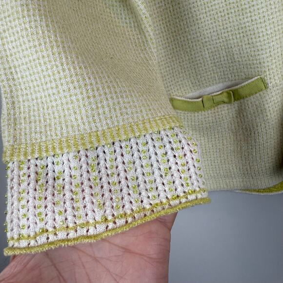 Sigrid‎ Olsen Cardigan Sweater Womens M Light Green Button Front Cottage Preppy - Picture 7 of 9